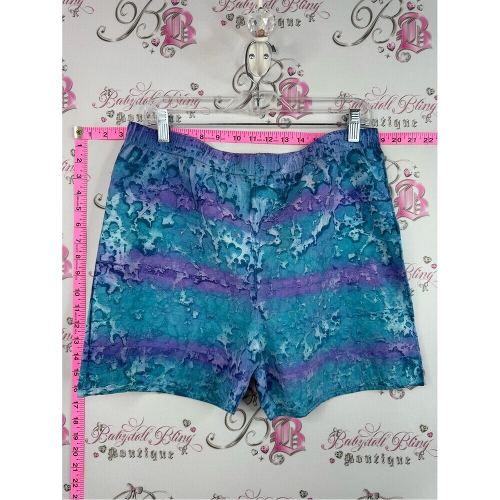Turquoise & Purple Watercolor Print Shorts